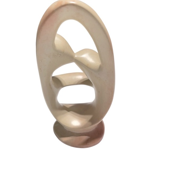 Hand-Carved African Soapstone Sculpture Kissing Lovers Abstract Art - Picture 2 of 9